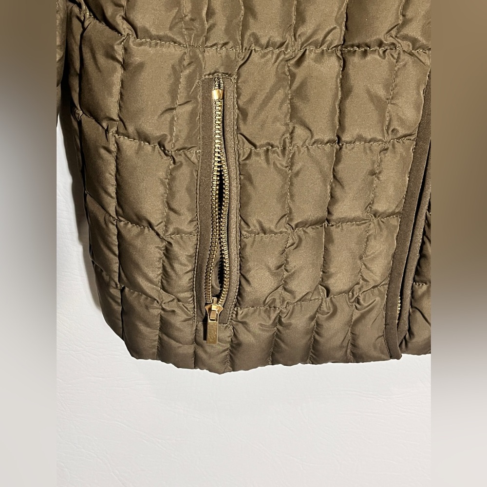 J.Crew Olive Green down-filled quilted puffer jacket Small - Picture 3 of 13